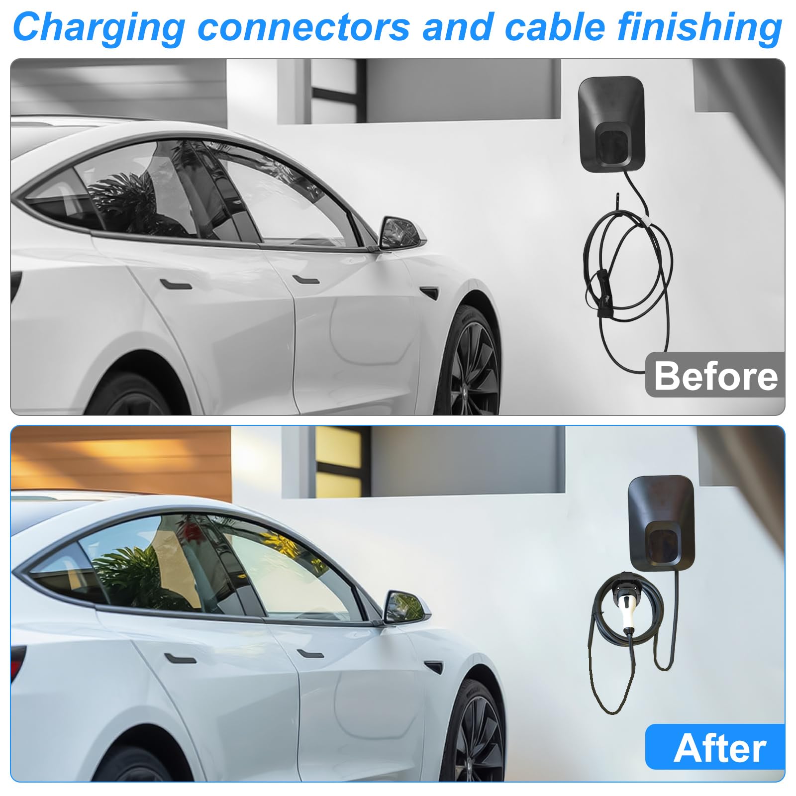 Typ 2 uchwyt do ładowania EV, uchwyt ścienny ze śrubami, stacja ładująca do pojazdu elektrycznego typu 2 IEC 62196-2 wtyczka, ładowarka elektryczna do samochodu, organizer na kabel Wallbox
