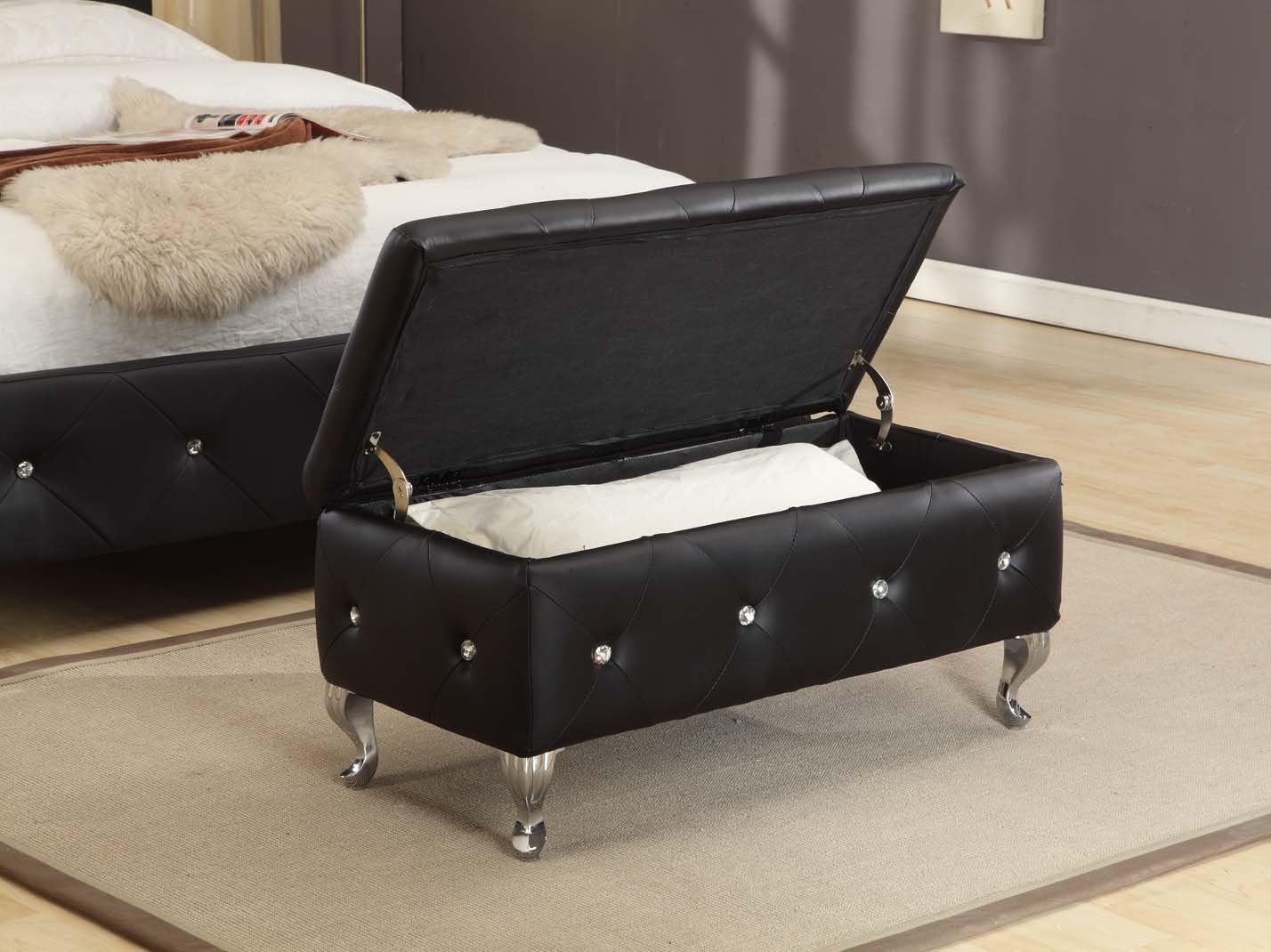 Kings Brand Furniture Storage Bench, Black