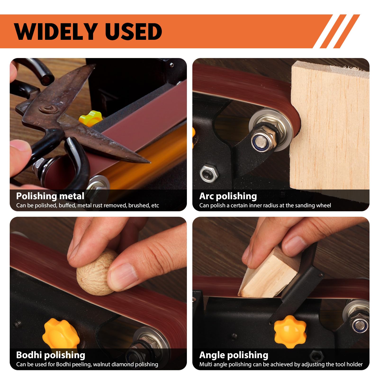 Mini Electric Belt Sander, Upgrade 7 Adjustable Speed Electric Belt Sanding Machine with Full Set of Accessories - Image 3