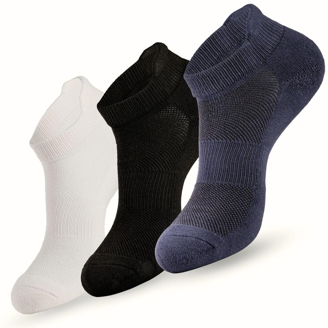 Vital Salveo Toes Athletic Comfort Crew Socks Moisture Wicking Arch Support  Outdoor Running