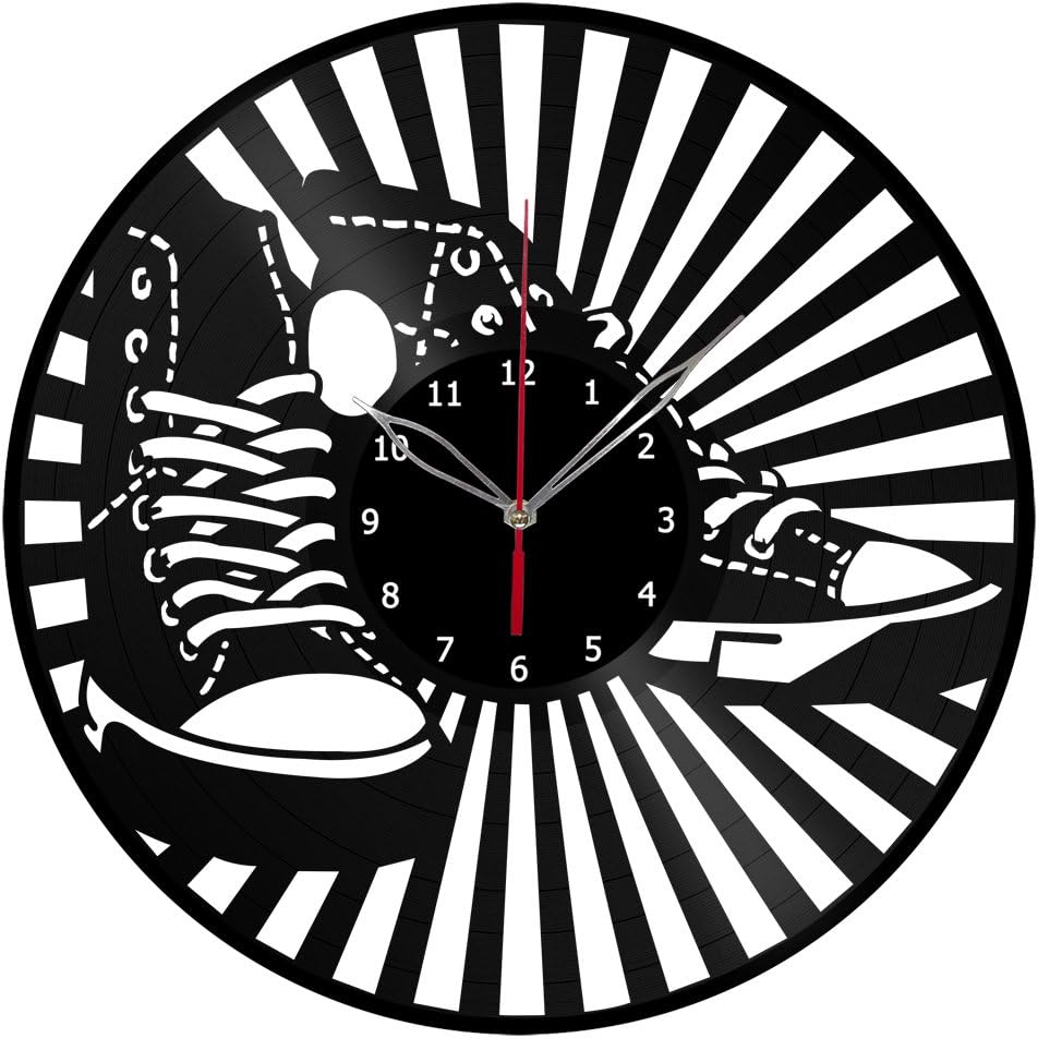 "Handmade" Converse Clock Record Wall Clock Fan Art Decor Unique Decorative Vinyl