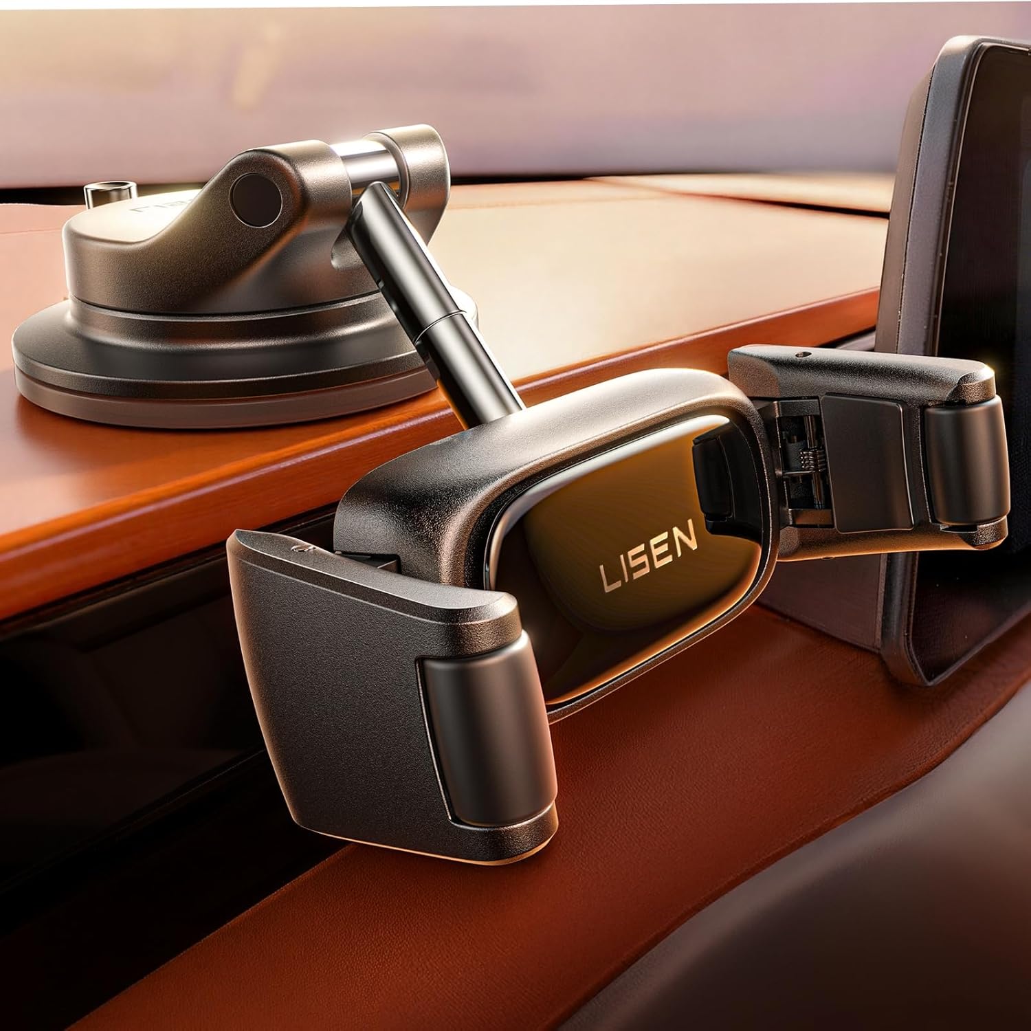 LISEN Snapmount Handy Halterung Auto - [Rollen Design] [0,1 s Gleitet Hinein] Handyhalterung Auto mit Vakuum Saugnapf, 360° Drehbar KFZ Autohalterung für iPhone 17 Pro Max &amp; Android mit Dicke Hüllen