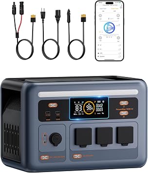 Portable Power Station PowerMax 1800SE Solar Generator 1800W, 1024Wh LiFePO4 Battery Generator with 3 AC Outlets 3600W Surge, 800W AC Charging, WI-FI/Bluetooth APP Control PowerMax 1800 SE