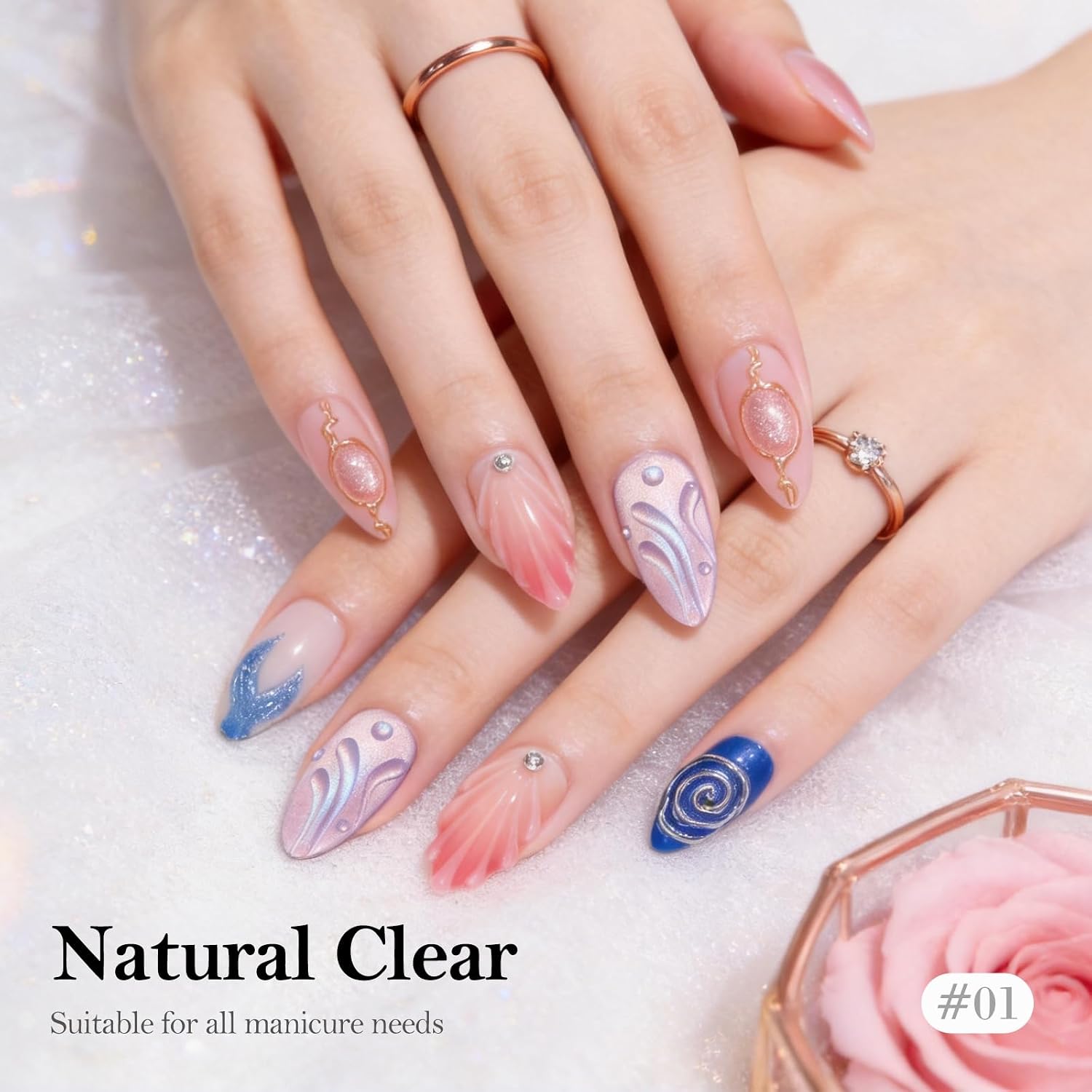 PEACECOLOR 3D Gel Nail Art, 8Pcs 10ml Sculpting Gel Glue for Molding