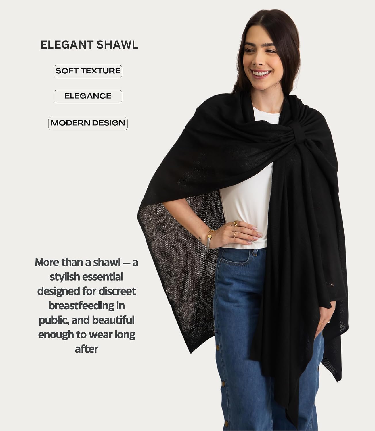 Breastfeeding Covers for Women: Ultra Soft Stylish and Breathable Plus Nursing Cover up for Breastfeeding, Newborn Must Haves (Deep Onyx)