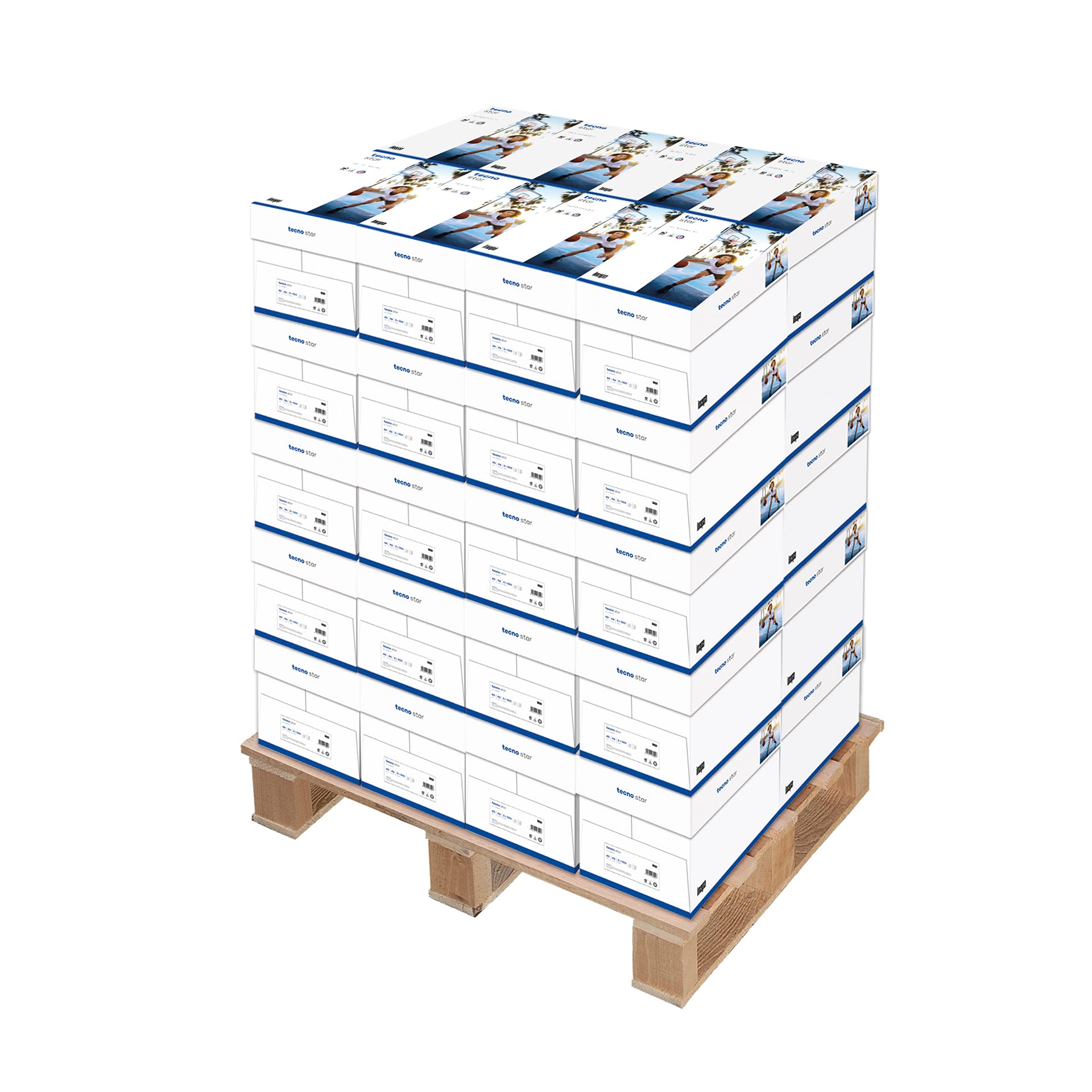 inapa Drucker-/ Kopierpapier tecno Star: 80 g/m², A4, 1 Palette (100.000 Blatt), weiß – Allround-Papier