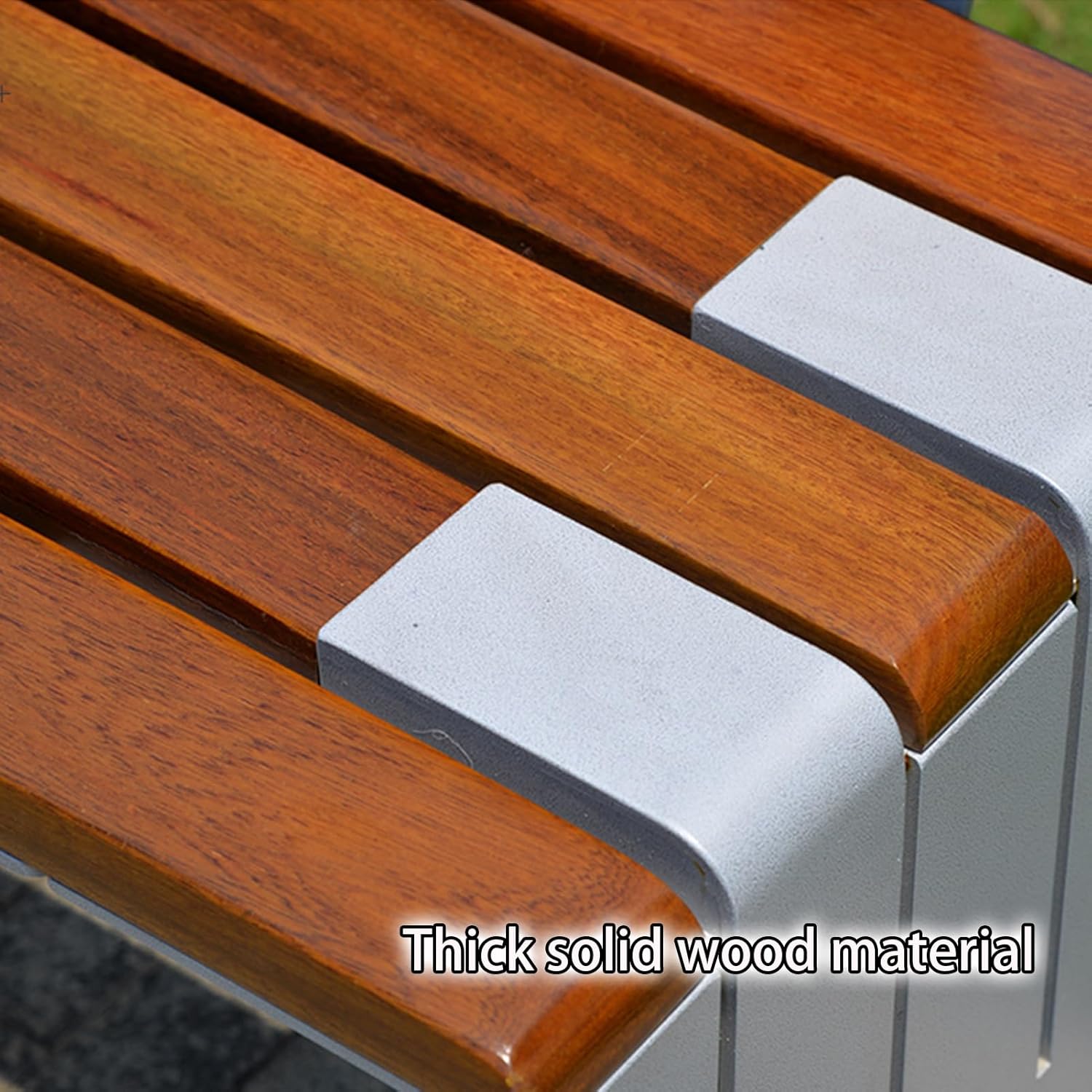 Outdoor Bench, All-Weather Garden Bench, Metal Bench with Backrest, Park Patio Bench, 2-Person Patio Decor Seating, for Outdoors Park, Lawn(Brown B)