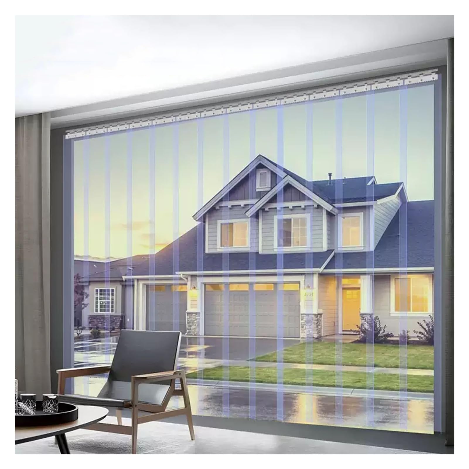Convient Aux Chambres Froides D'entrepôt Rideau À Lanières en PVC Convient pour Le Garage Débarras Rideau A Lamelles Stores Verticaux(29.53x114.17in/0.75x2.9m)