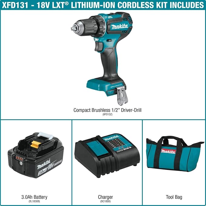 Taladro Atornillador Inalámbrico Makita XFD131-R 18V LXT Sin Escobillas miniatura 5