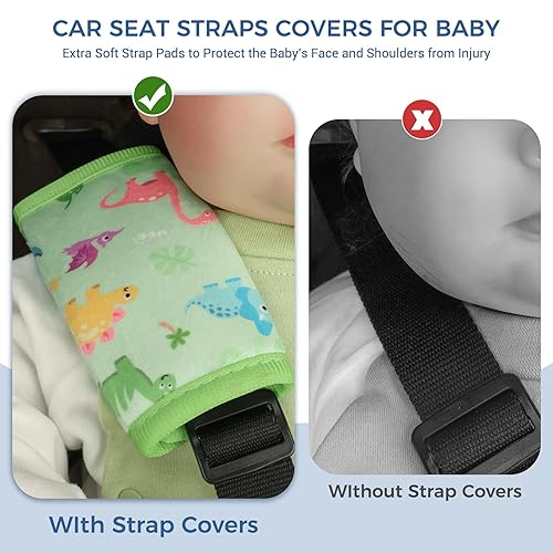 Miniatura 13 de COOLBEBE Correas de asiento de automóvil para bebés y niños, fundas de cinturón de seguridad súper suaves para todos los asientos de Negro