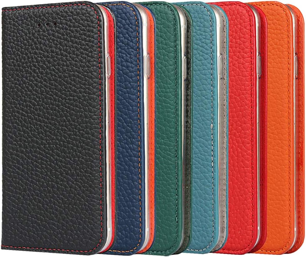 Ｈａｖａｙａ for iPhone SE 3rd & 2nd Gen, iPhone 8 & iPhone 7 Case Genuine Leather Wallet with Card Holder for Women Men Flip Folio Credit Card Slots Stand Shockproof Phone Cover-Orange