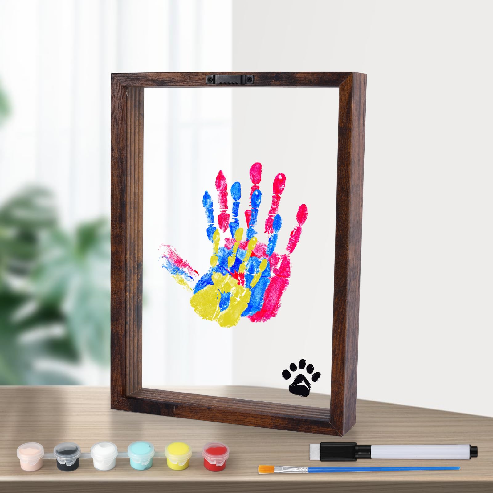 Kit De Huellas Familiares Con Luz LED - Incluye Pinturas No Tóxicas, Paneles Acrílicos Y Base Luminosa, Para Crear Recuerdos De Bebé Y Familia