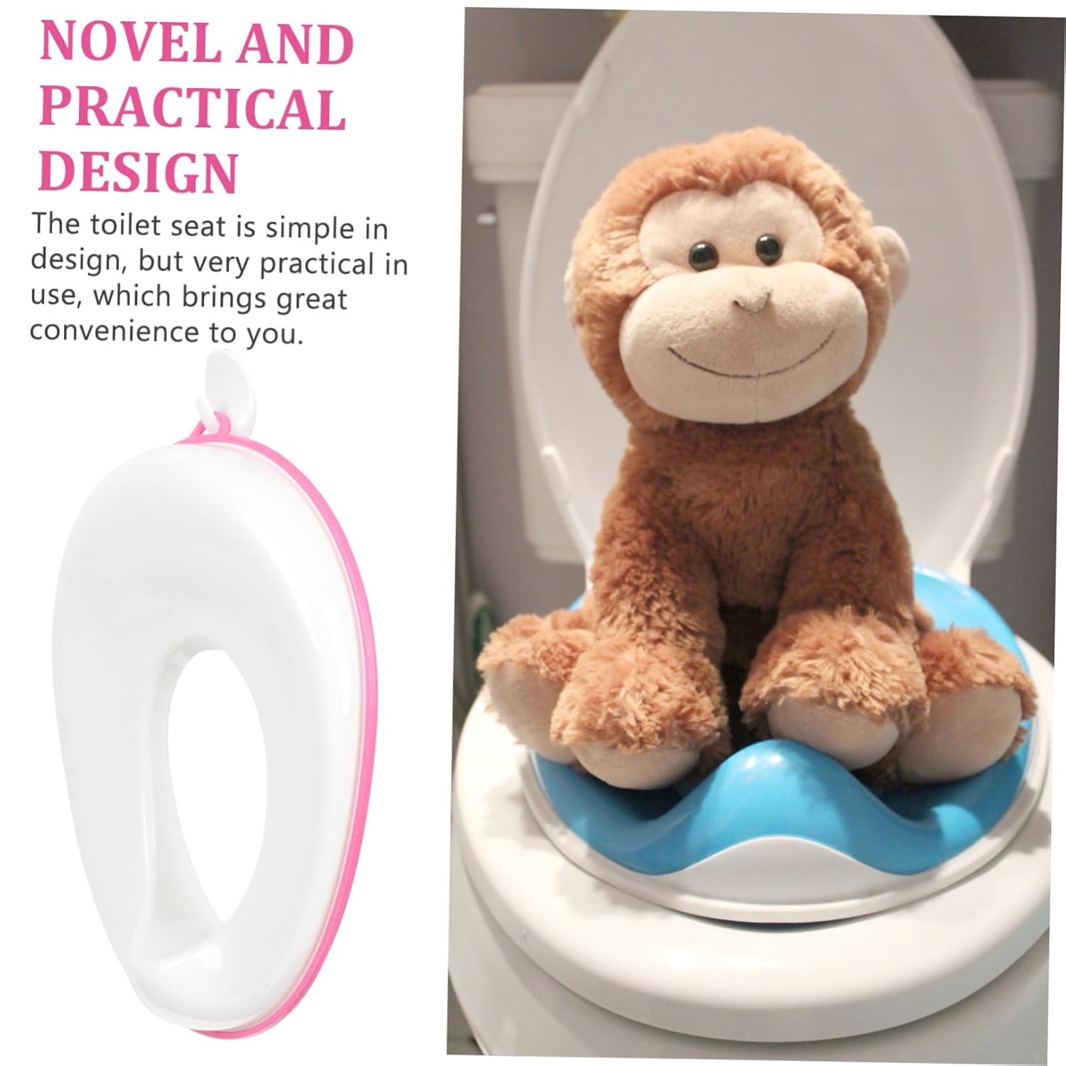 ORFOFE Portable Potty Training Seat Red Recyclable Toilet Cover Comfortable Washable for Travel and Home Use