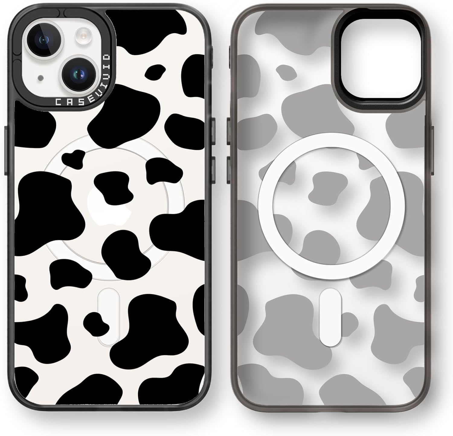 Magnetic for iPhone 13 Magsafe Case Cute Aesthetic - Durable Fashion Funny Phone Case - Girly Milk Cow Pattern Print Cover Design for Woman Girl 6.1 inches Black