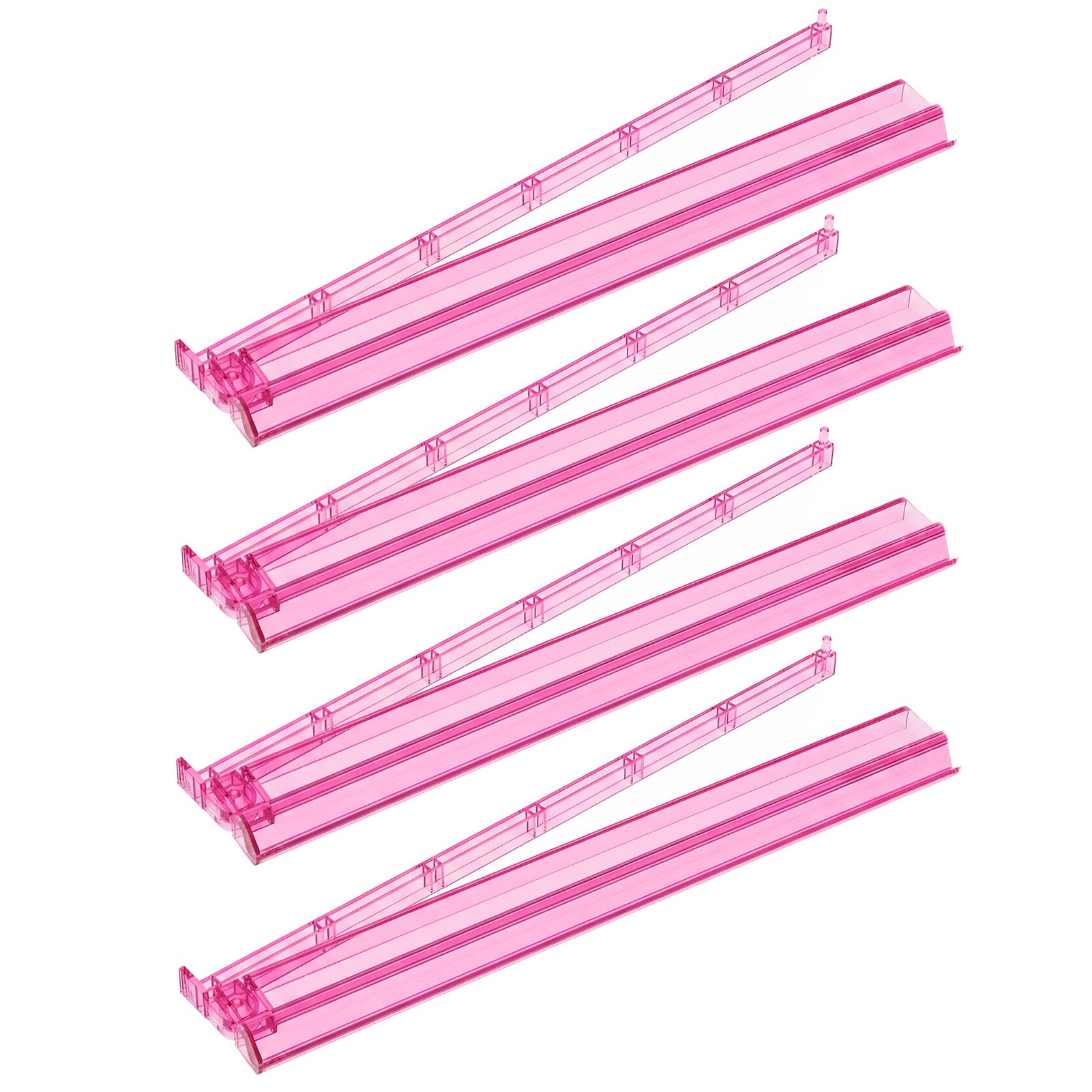 GUSTARIA Mahjong All-in-One Tile Racks with Pushers, 4 Pack Acrylic Racks, American Mahjong Accessories (Pink)
