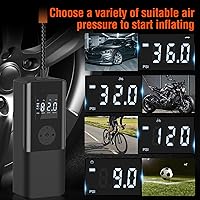 Vista 6 de Mini Portable Air Compressor 150 PSI Rechargeable Electric Air Pump DC12V Tire Inflator with Digital Display LED Light USB Charging for Car