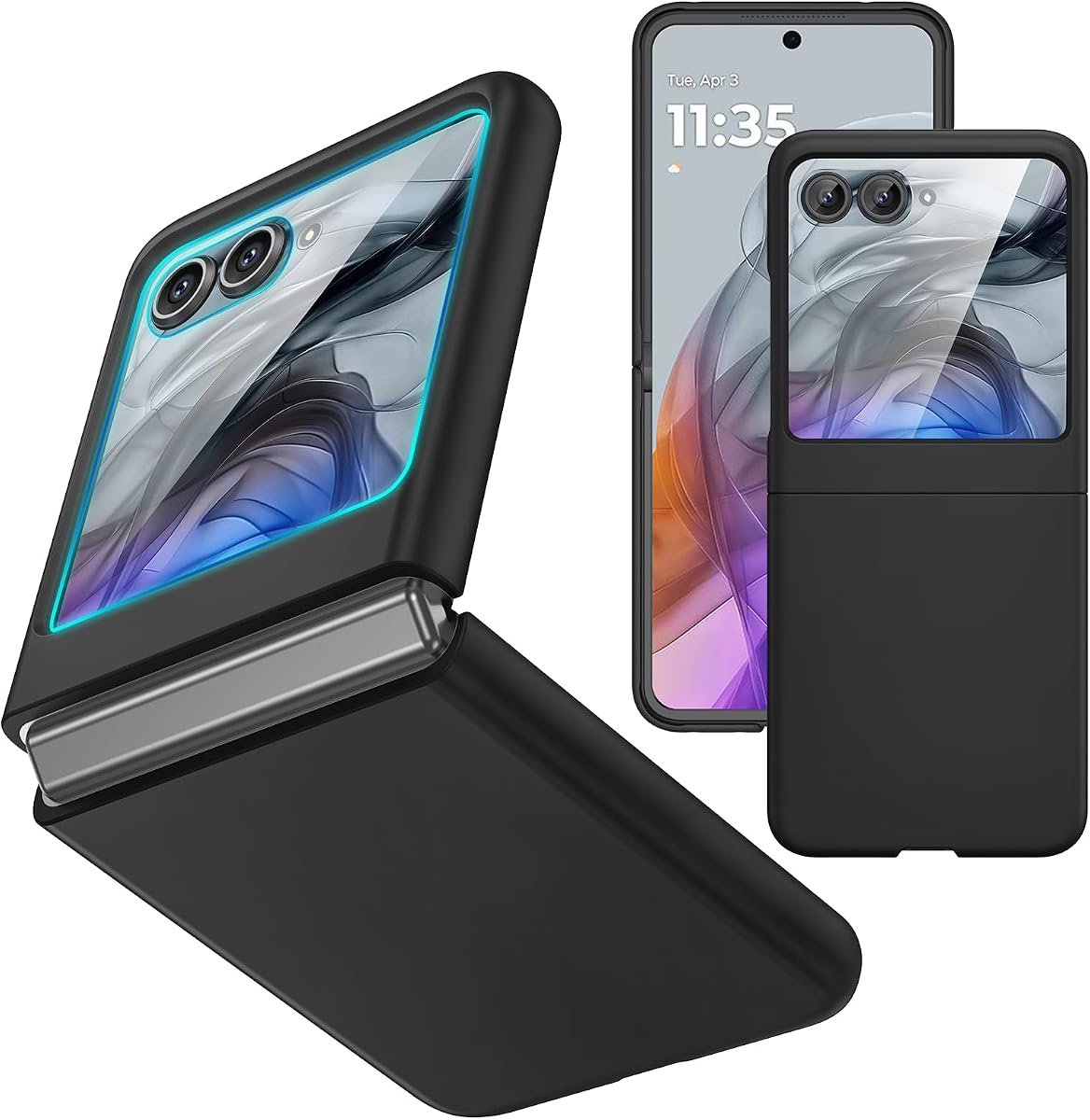 Ruky for Motorola Razr 2026/2025/2024 Case with Screen Protector, Black | [Not fit Ultra or Plus] Support Wireless Charging Slim Razr 2026 Case, Ultra-Thin Phone Case for Moto Razr 2024/2025, Black