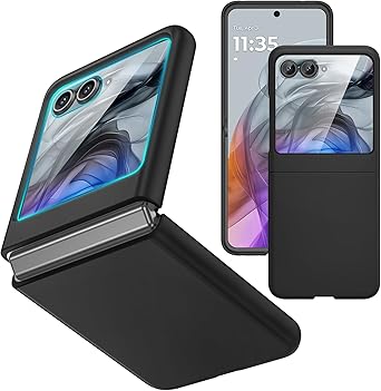 Ruky for Motorola Razr 2026/2025/2024 Case [Not fit Ultra or Plus], with Built-in Screen Protector, Support Wireless Charging Slim Razr 2026 Case, Ultra-Thin Phone Case for Moto Razr 2024/2025,Black