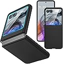 Ruky for Motorola Razr 2024/2025 Case [Not fit Ultra or Plus], with Built-in Screen Protector, Support Wireless Charging Slim Razr 2024 Case, Hard Ultra-Thin Phone Case for Moto Razr 2025,Black