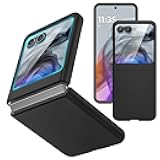 Ruky for Motorola Razr 2024/2025 Case [Not fit Ultra or Plus], with Built-in Screen Protector, Support Wireless Charging Slim Razr 2024 Case, Hard Ultra-Thin Phone Case for Moto Razr 2025,Black