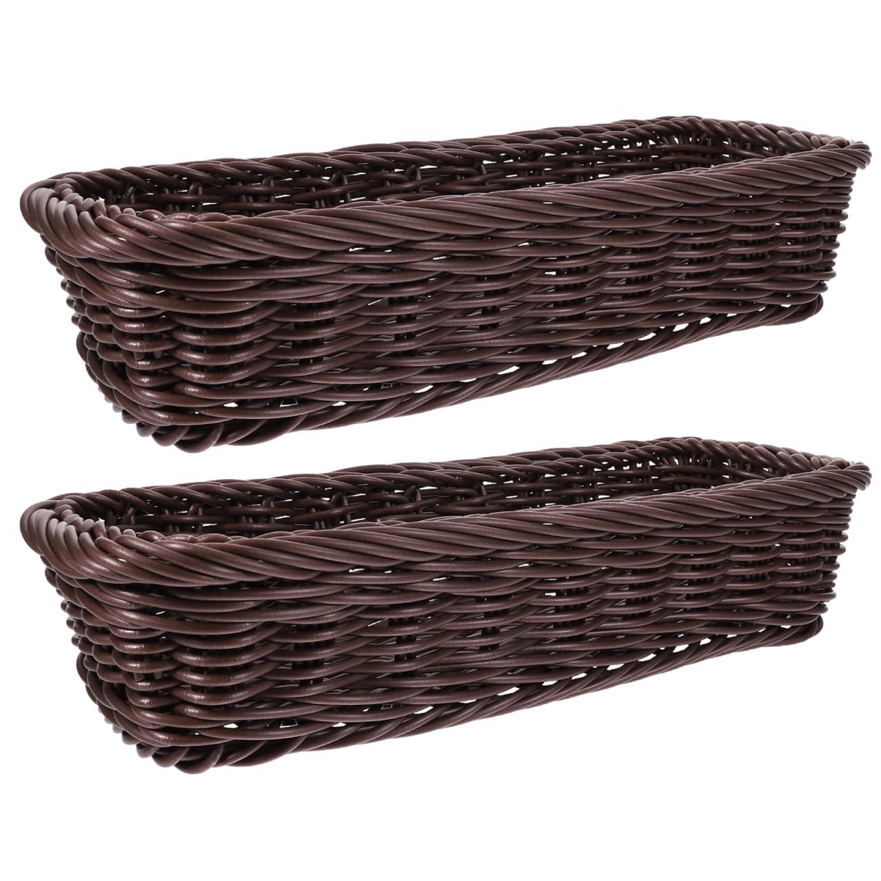 Nolitoy Woven Kitchen Basket: Organizer for Cutlery and Spice Jars Narrow Storage Box for Tabletop and Kitchen Wicker Storage Basket for Home and Dining