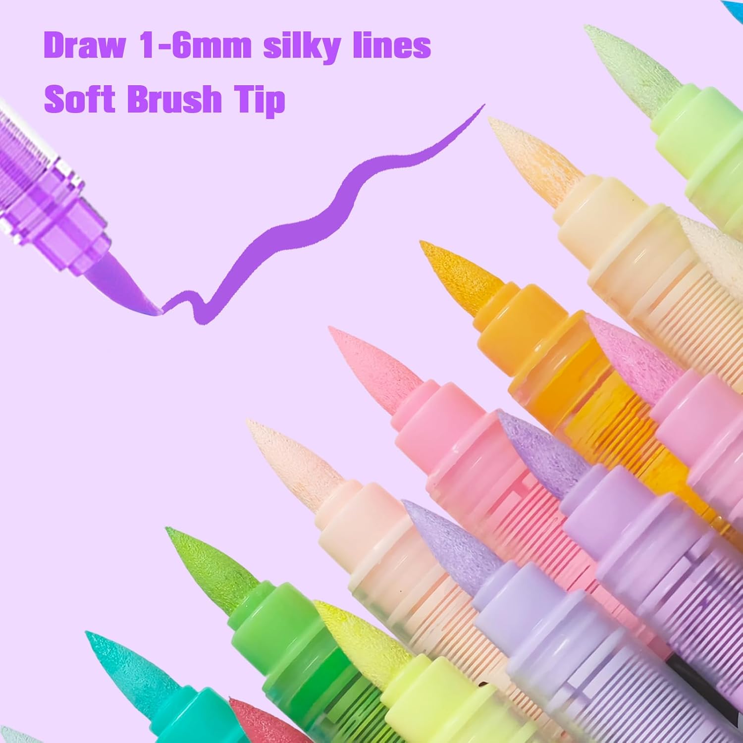 288 Colors Acrylic Paint Markers,Acrylic Paint Pens with Direct-Liquid Ink Control System,1-6mm Soft Brush Tip Paint for Rock, Wood, Canvas, Glass, Fabric, Metal, Plastic, Paper, with Bag - Image 2