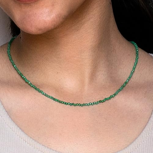 Miniatura 6 de Gempires - Collar natural, cuentas facetadas, cristales curativos de energía, cadena chapada en plata, regalo para ella, joyería de piedras