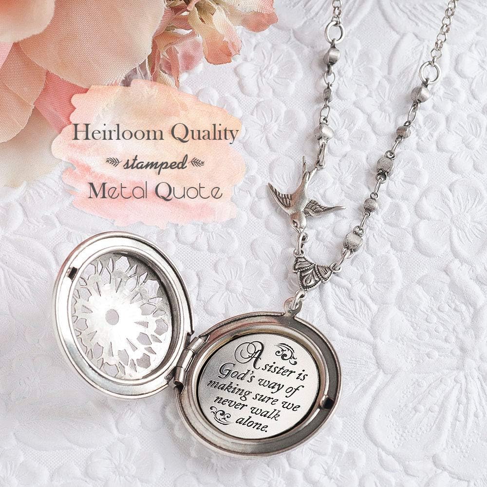"A sister is God's way of making sure we never walk alone." Sister Gift Sister Necklace and Silver Locket