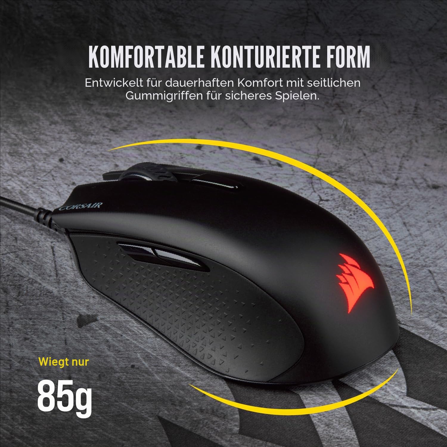 Corsair Harpoon PRO RGB FPS/MOBA-Optisch-Gaming-Maus - Schwarz | 12.000 DPI Optisch Sensor, Leicht, 6 Vollständig Programmierbare Tasten, RGB-LED-Hintergrundbeleuchtung