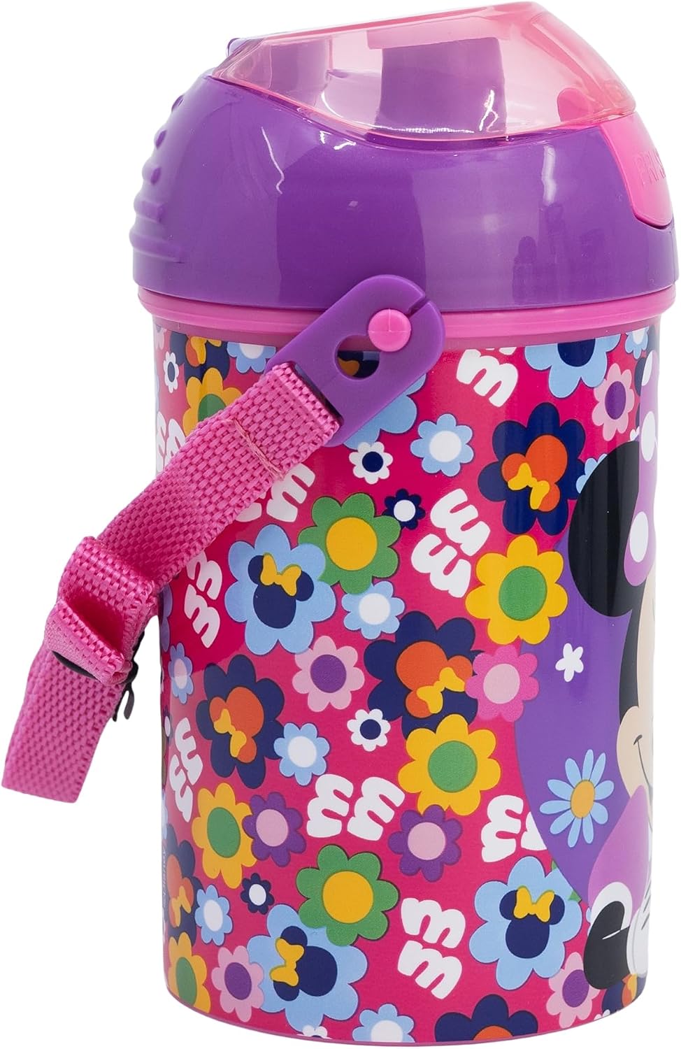 Reusable Bottle Robot Pop Up with Straw, Corra Y CIERRE DE 450 ml | Minnie Bold Florals