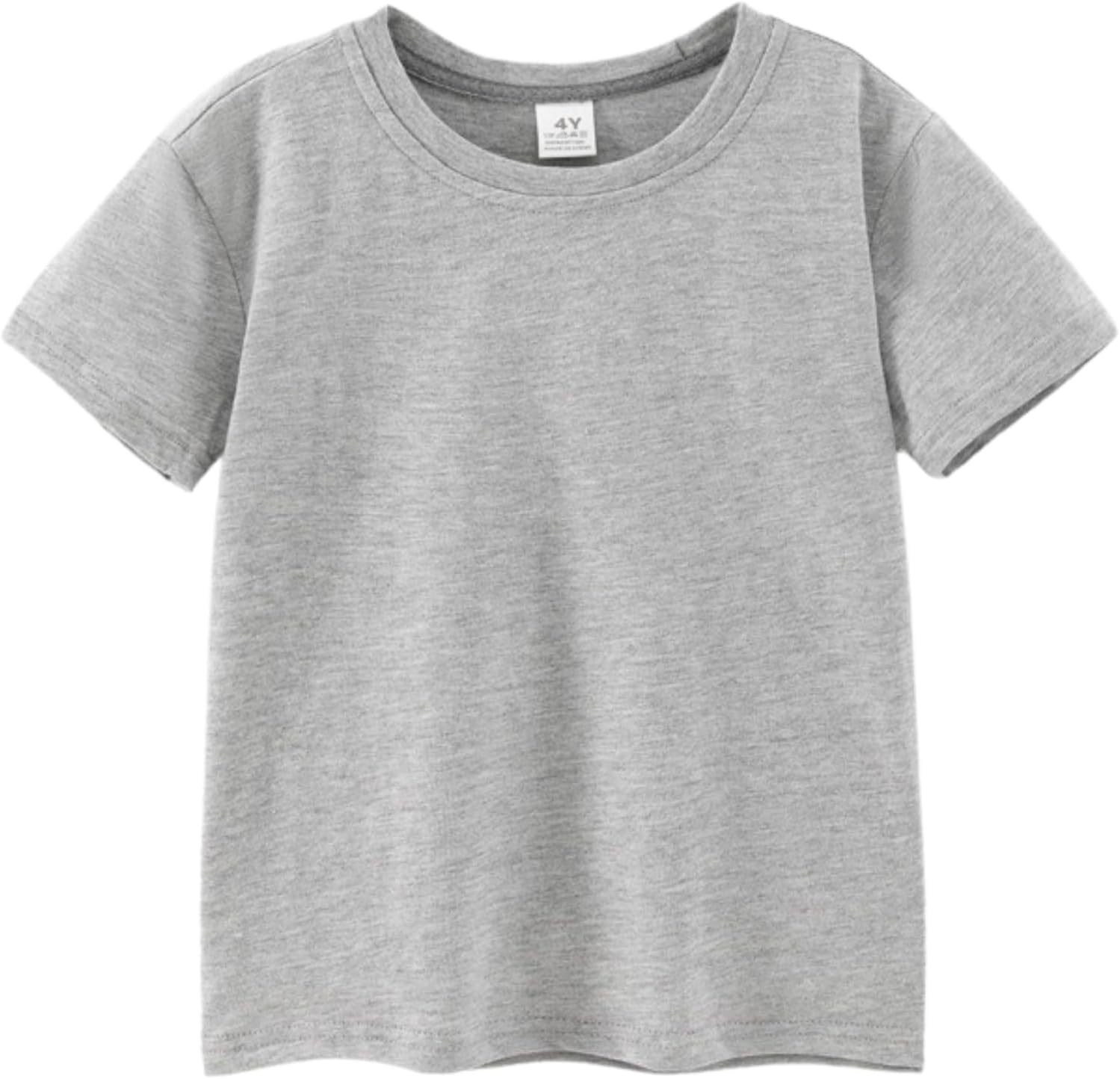 Kids T Shirt Short Sleeve Crewneck Tee for Toddler Boys and Girls Cotton Basic Summer Top 2–6 Years