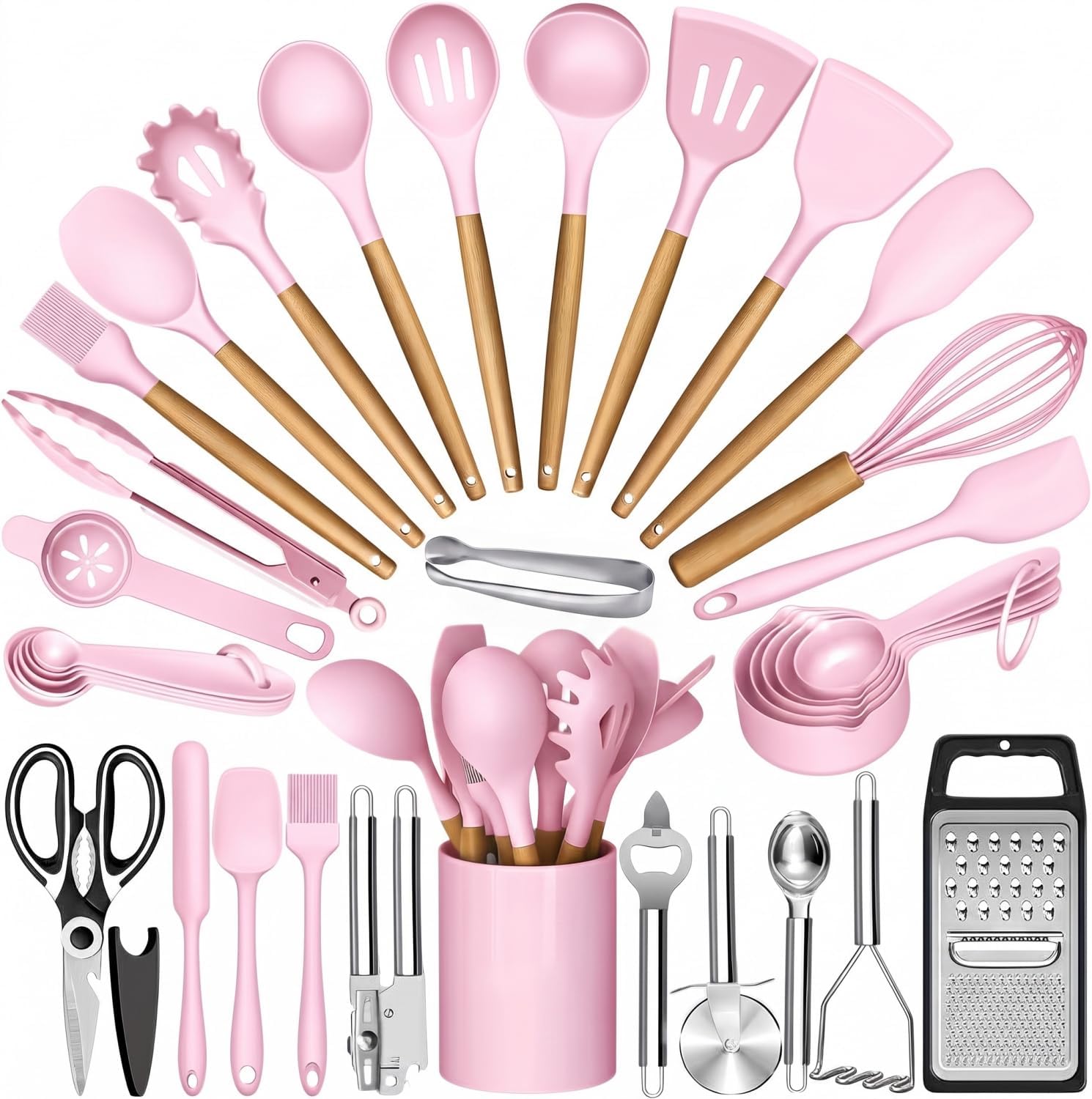 23/35PCS Silicone Kitchen Cooking Utensil Set, All-In-One Kitchen Gadgets, High Heat Resistant Non-Stick Cookware Tools, Ideal for Cooking Beginners And Kitchen Enthusiasts, Perfect Holiday Gift