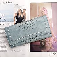 Vista 2 de Aphison - Cartera larga de cuero suave RFID para mujer, con caja de regalo