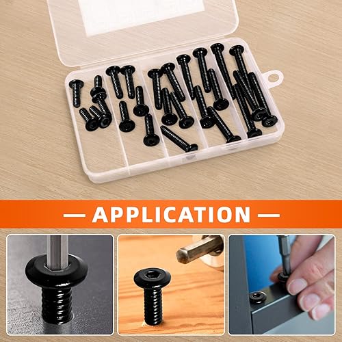 Miniatura 27 de MewuDecor Tornillos de cabeza plana de 5/16-18 x 1-1/2 pulgadas, tornillos de conector avellanados, acero inoxidable 18-8 (304), óxido negro