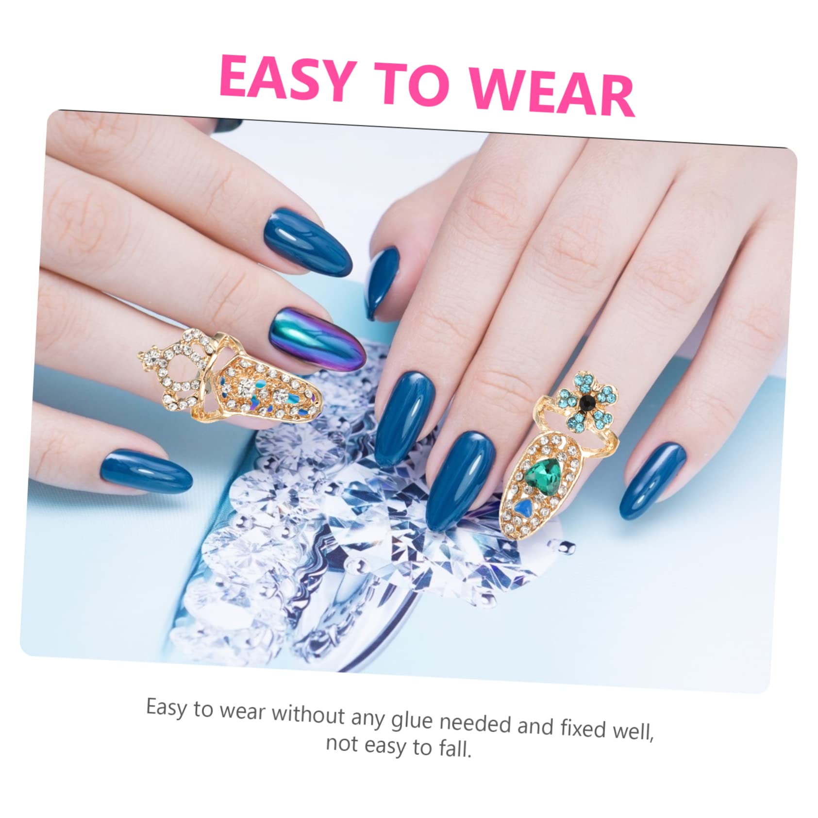 4 Set Decorativi Per Unghie Cristallo Manicure Chic Per Feste E Cosplay Facili Indossare Adatti E Adulti 12 Pezzi * 4