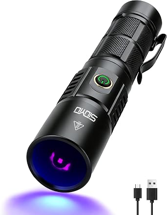 0158 365nm Black Light UV Flashlight, with Filter Lens