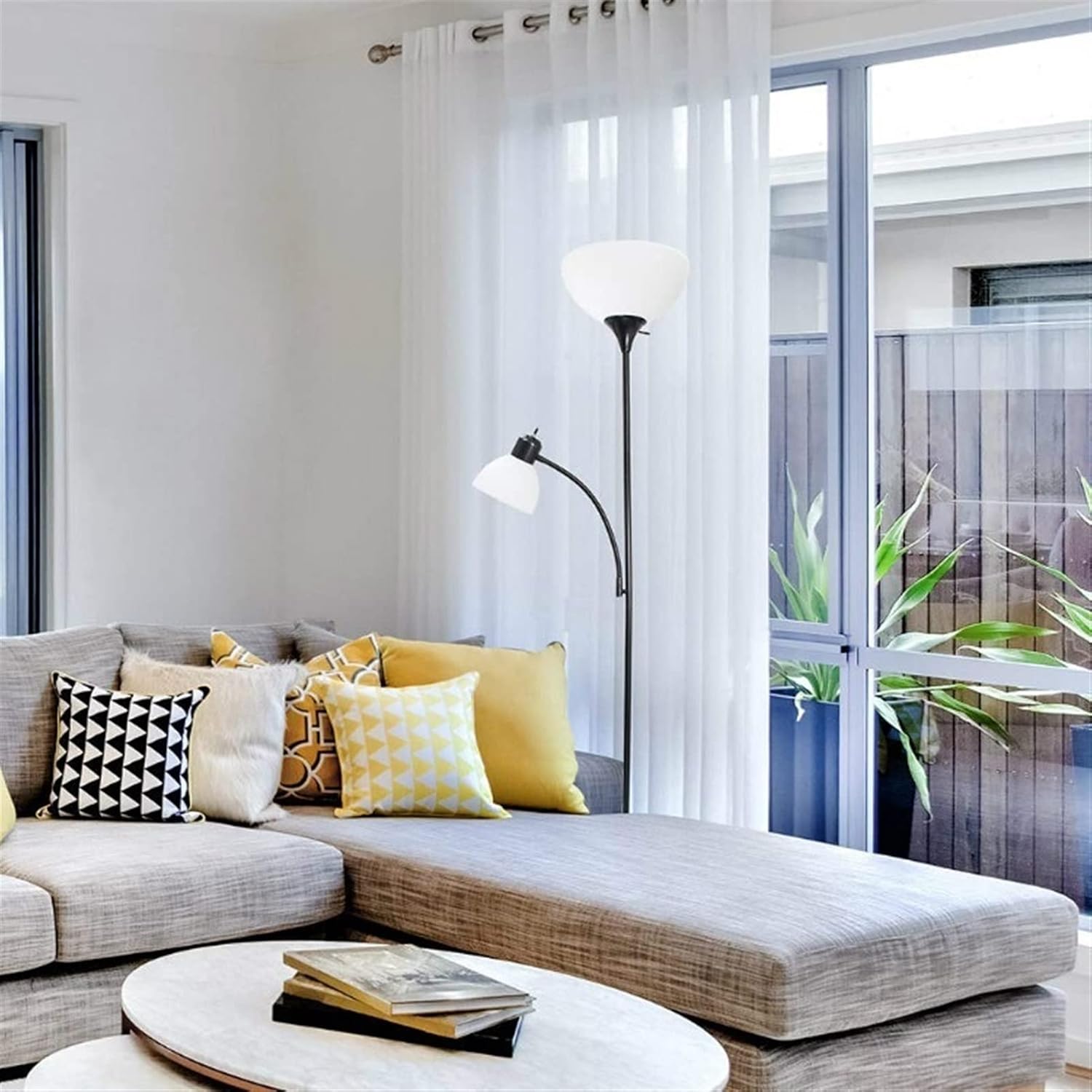 with 2 Adjustable Rotating Lights Standing Tall Pole Lamps for ng Room, Bedroom, Home, Office - Black s for ng Room