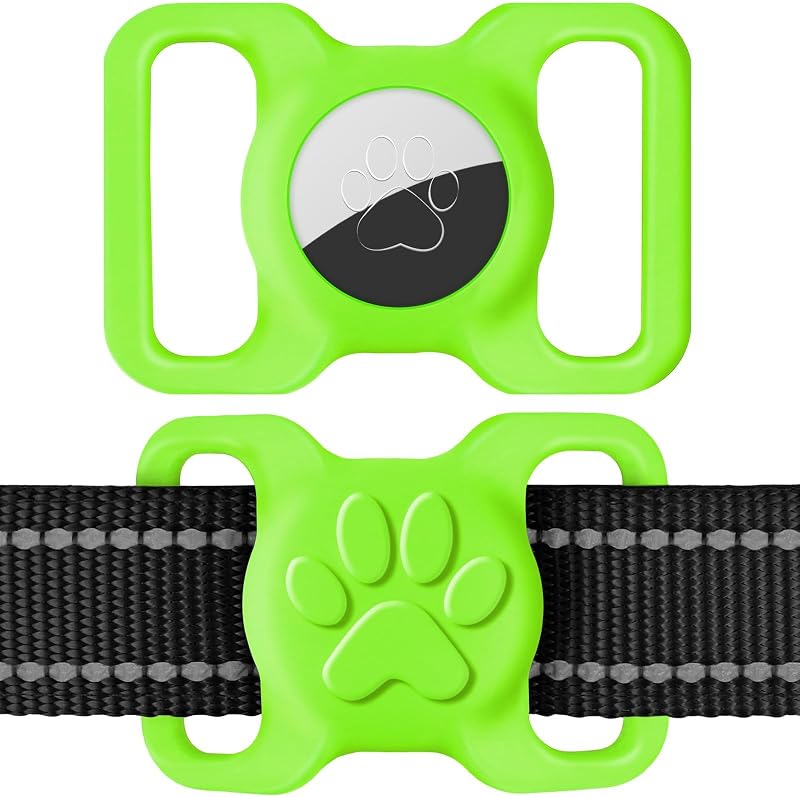 Suporte de Silicone para AirTag em Coleira de Cães Grandes Dynmeow Verde, 1 unidade