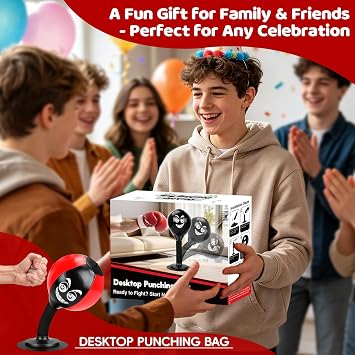 Desktop Punching Bag with Strong Suction Cup, Tabletop Stress Relief Boxing Ball for Office & Home, Portable Relaxation Tool, Fun Gift for Adults & Kids