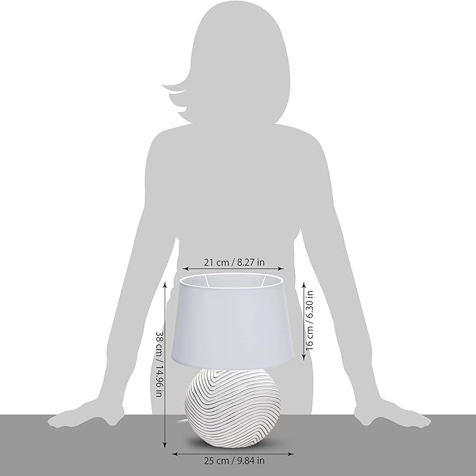 Lámpara de Mesa BRUBAKER 2 Pack Blanca 15 pulgadas Cerámica miniatura 5