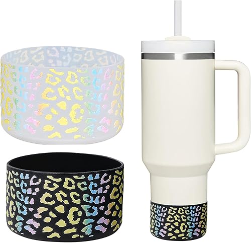 Vista 143 de WK IEASON 2 Pcs Tumbler Bottom Protector Boot for Stanley Quencher Adventure 40oz & Stanley IceFlow 20oz 30oz, Stealth Landing-2.83inch Bottom