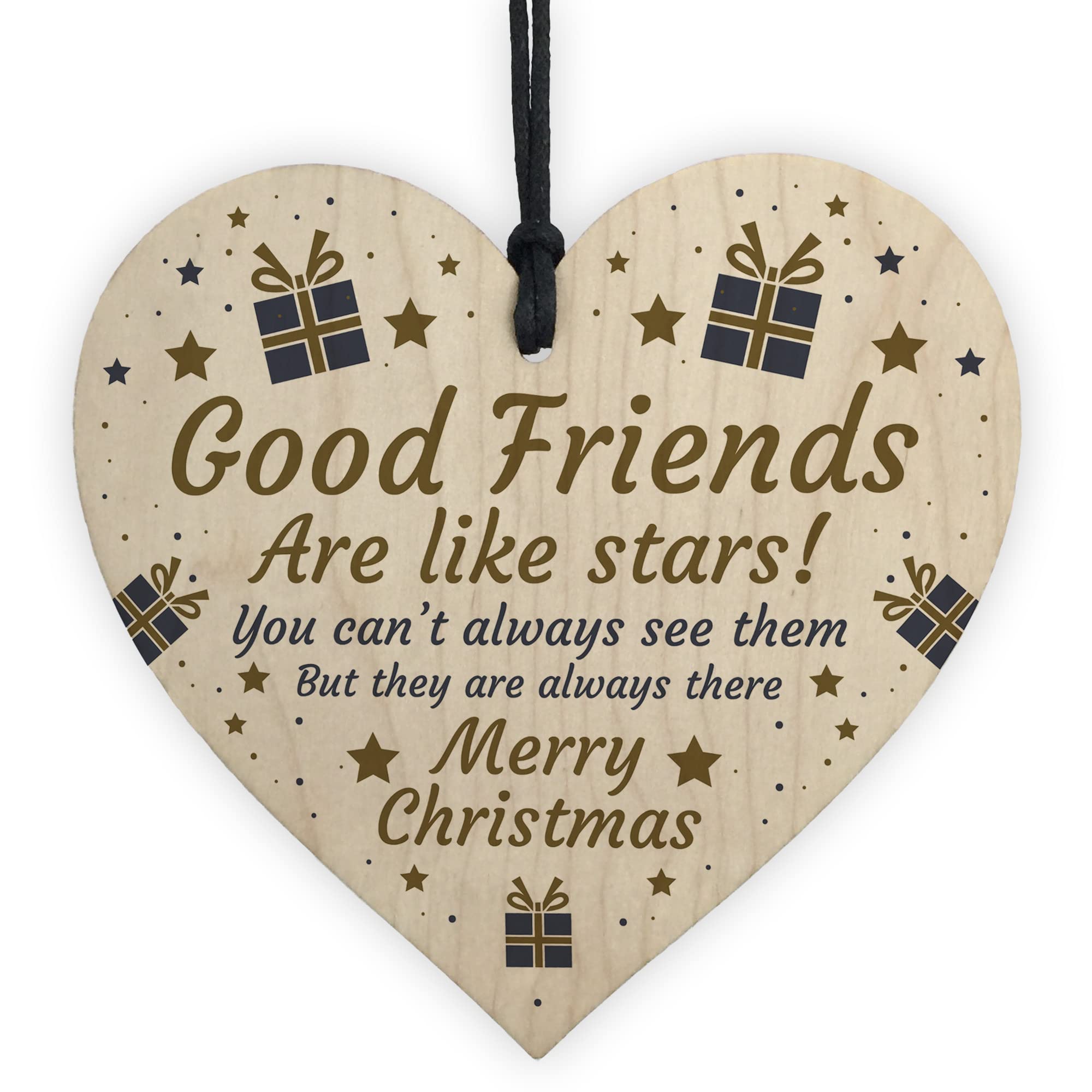 Red Ocean Best Friend Poem Heart Christmas Decoration Christmas Friend BFF