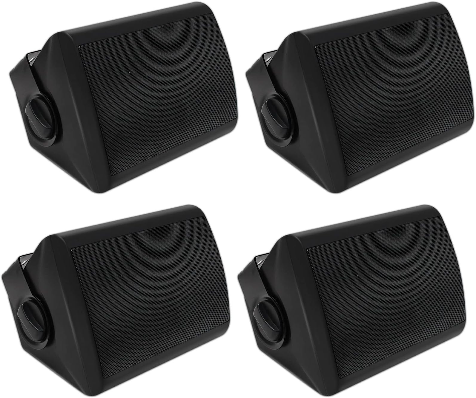 Herdio 5.25 Inches 600 Watts Passive Indoor Outdoor Speakers Wired Waterproof,Wall Mount Speakers with Loud Volume Suitable for Patio,Garden Home Theater,Black (2 Pairs)