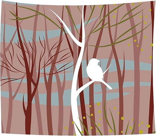 Amazon Co Jp 森林壁掛け おしゃれ 葉のない枝の鳥の現代芸術的なイラスト冬の木野生動物印刷 多機能壁掛け ファブリック装飾用品 おしゃれ モダンなアート 模様替え 部屋 窓カーテン 個性ギフト 新居祝い 150ｘ130cm ホーム キッチン
