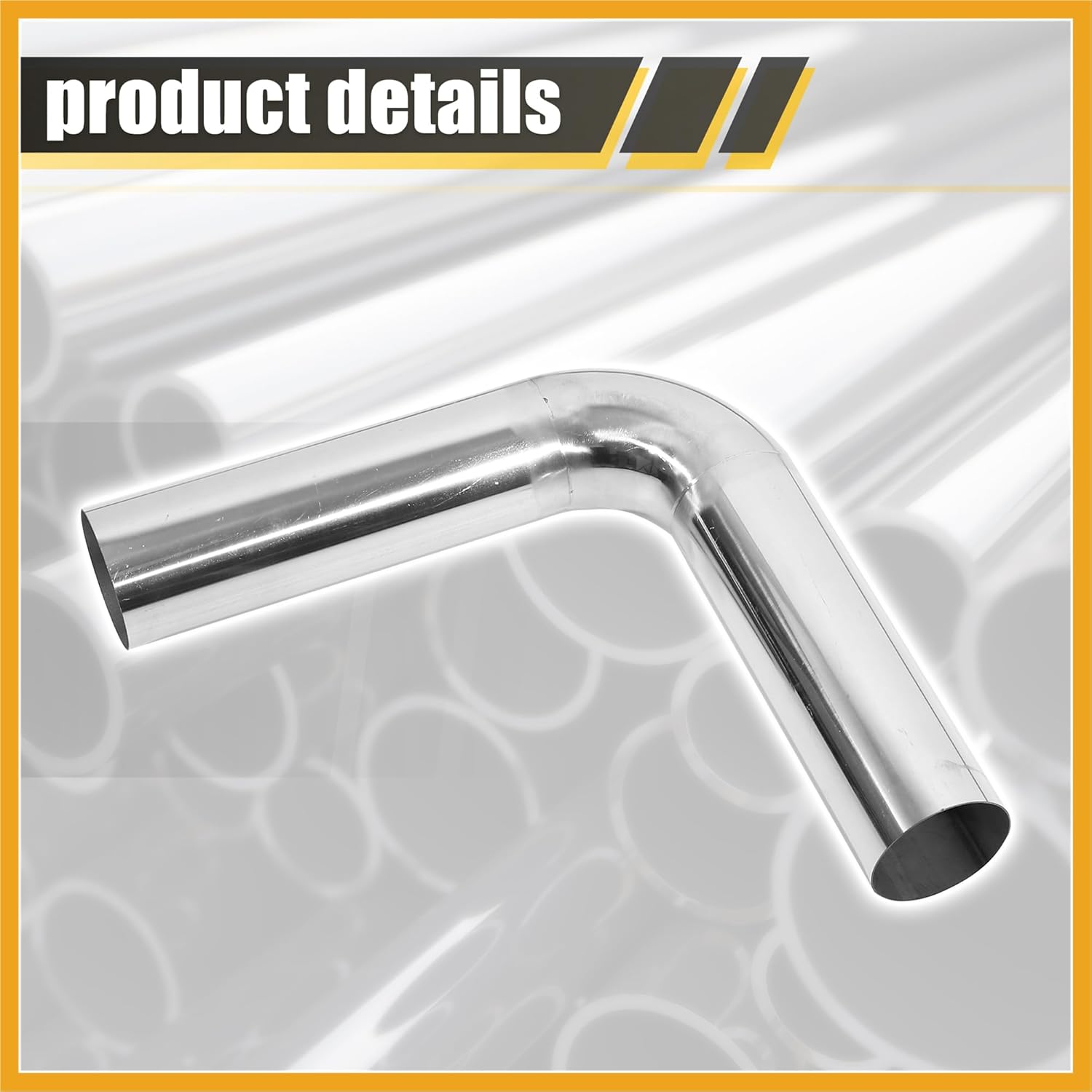 90 Degree Bend 3" OD Car DIY Custom Mandrel Exhaust Pipe 3 Inch Tube Pipe 12.99 Inch End to End T304 Stainless Steel Universal Fit Replacement