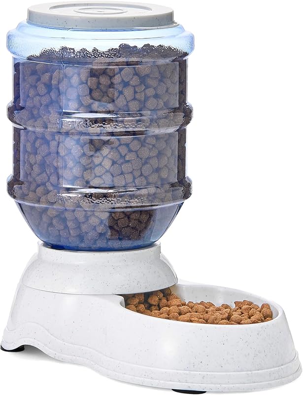 Gravity Pet Food Feeder for Dogs and Cats, Easy to Clean, Easy to Fill, Removable Lid, 152fl.oz Capacity, Small