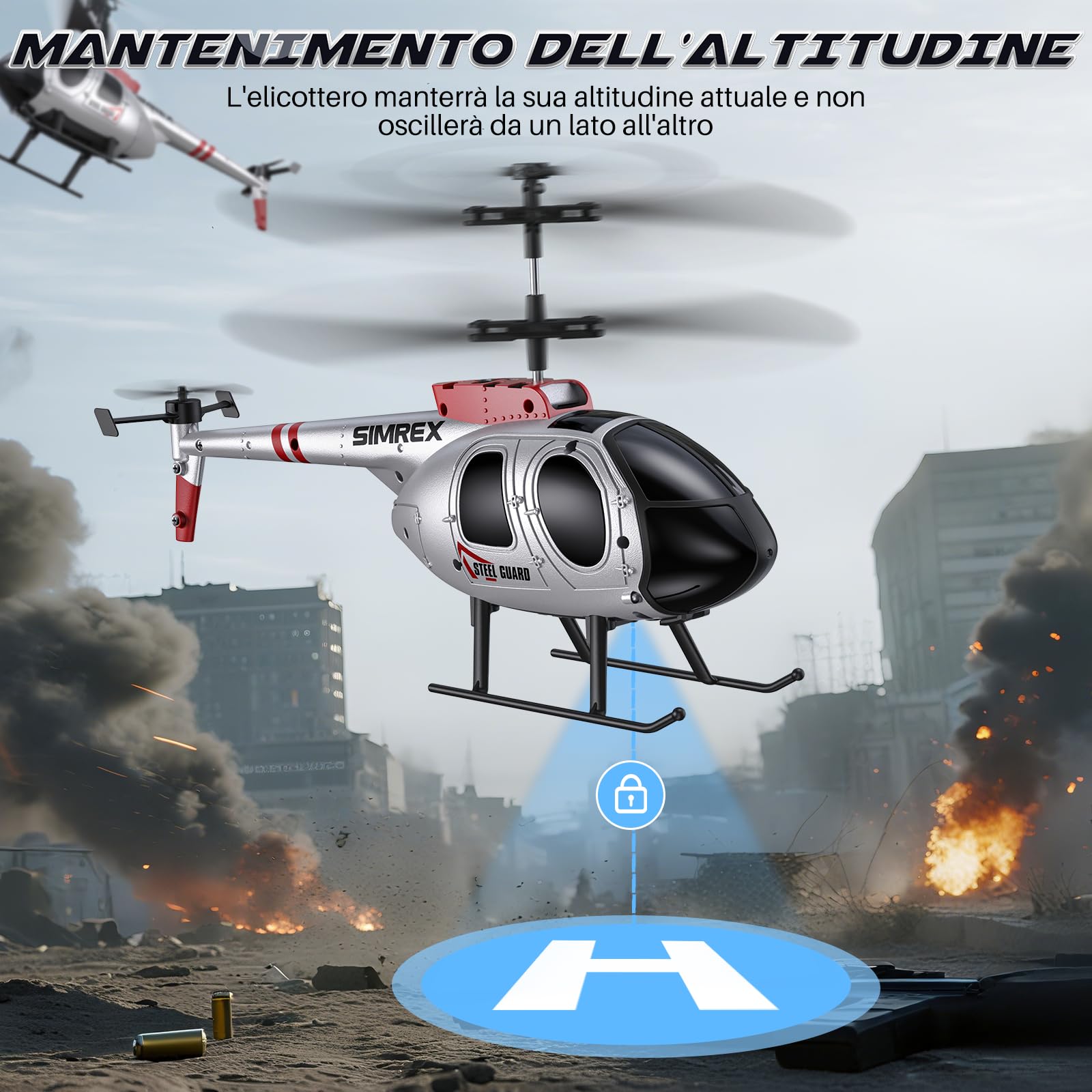 SIMREX Elicottero, elicottero telecomandato 2.4 GHz, 2 modalità di velocità con 20 minuti di volo, elicottero rc, mantiene l'altezza di volo, giocattolo elicottero per ragazzi e ragazze, il migliore