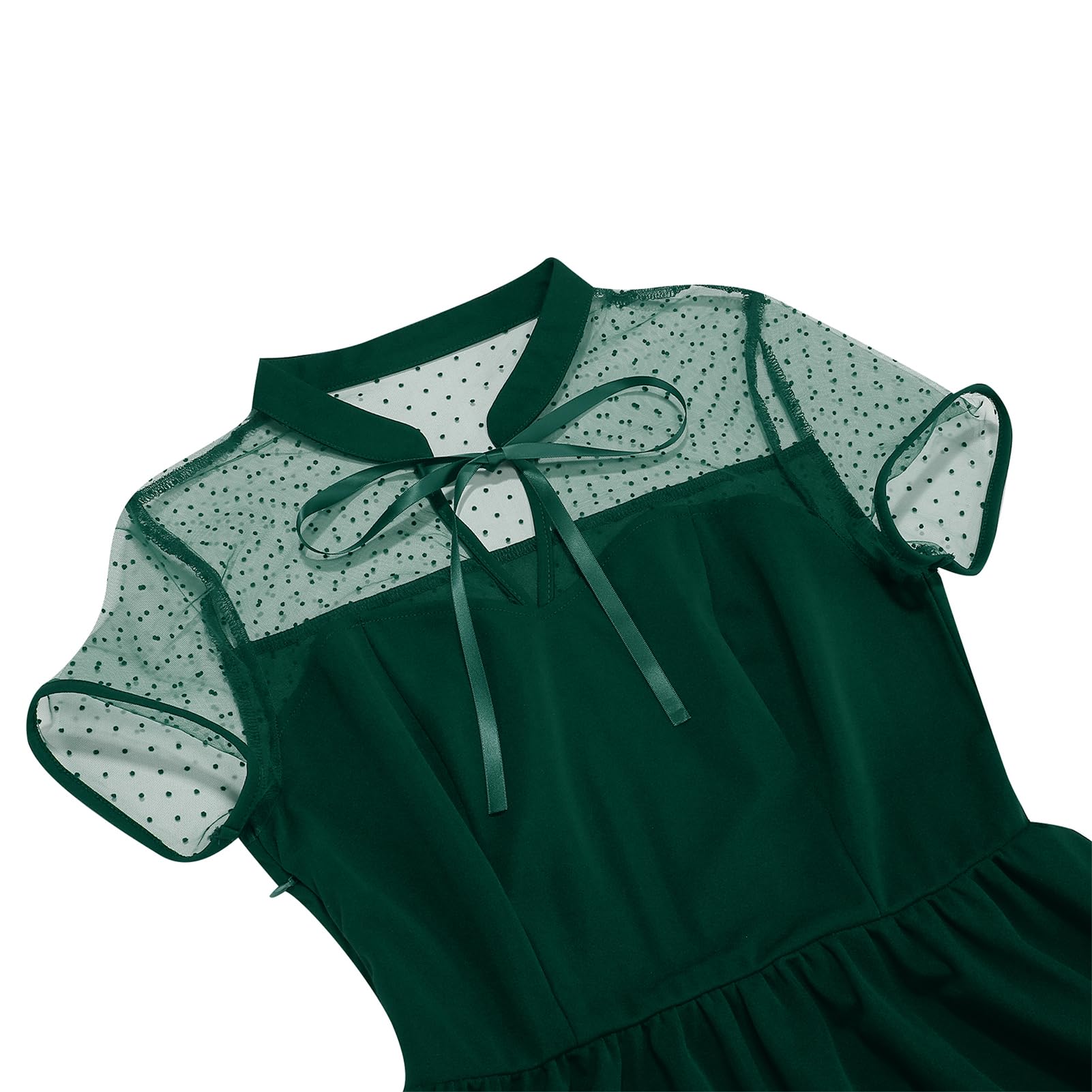 Robe vintage gothique à pois en maille à manches courtes Audrey rétro rockabilly robe de bal cocktail soirée années 50 et 60