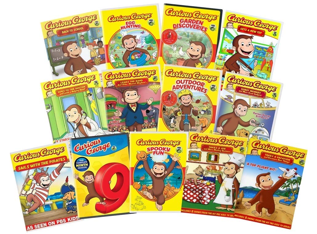 Ultimate Curious George 13-Movie PBS Kids Learning Collection: Back to School/Egg Hunting/Garden Discoveries/Gets a New Toy/Goes to the Doctor/Leads the Band/Outdoor Adventures/Robot Monkey/Sails with