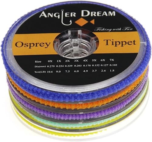 Miniatura 7 de AnglerDream 2 3 4 5 6X Tippet Line Clear Nylon 50M/55Yds Pesca con Mosca Tippet Línea con Soporte Tippet